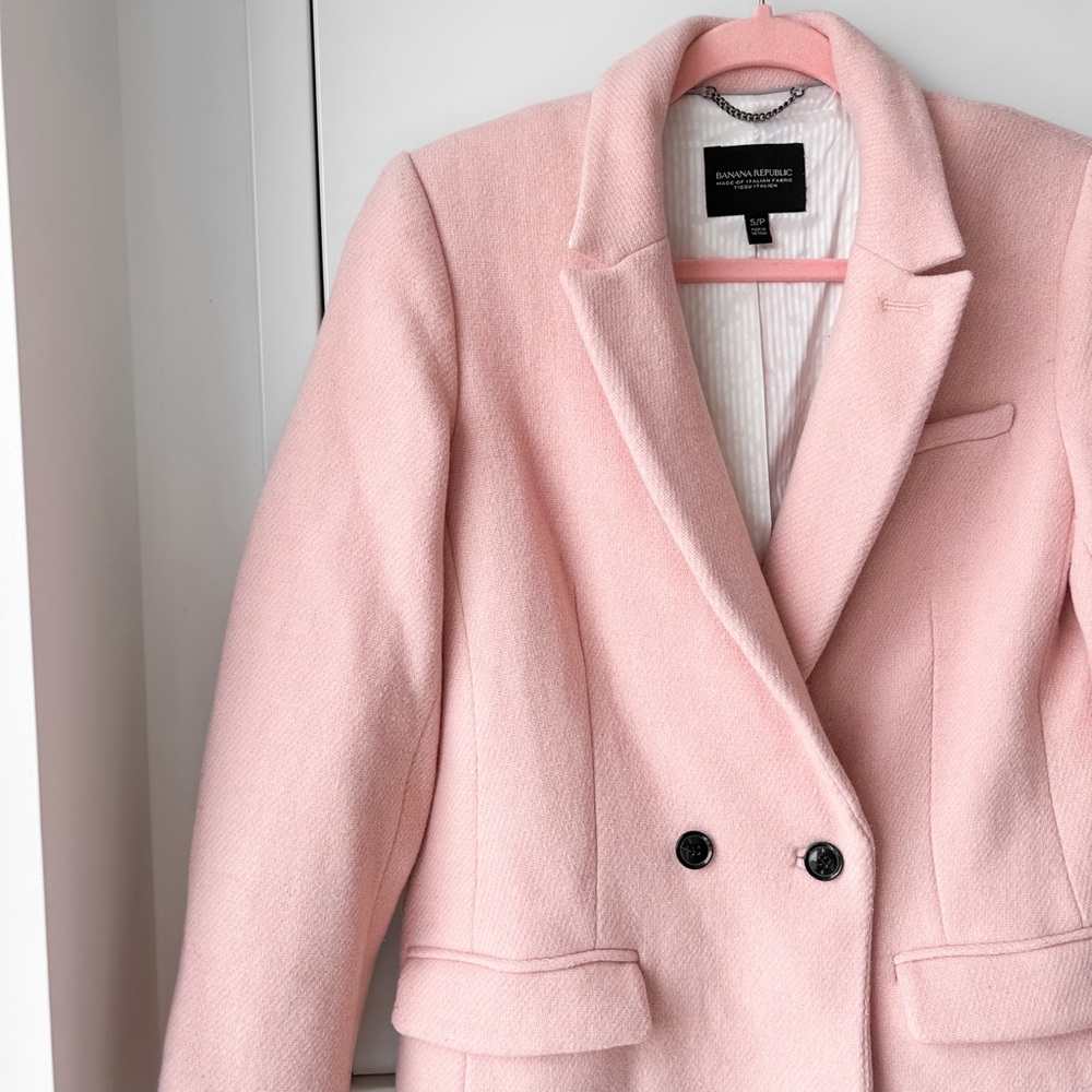 Banana Republic light pink wool coat - Picture 2 of 12